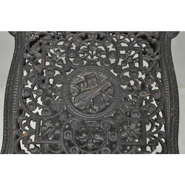 Antique French Renaissance Victorian Cast Iron Figural 3 Tier Plant Stand Table For Sale - Image 11 of 18