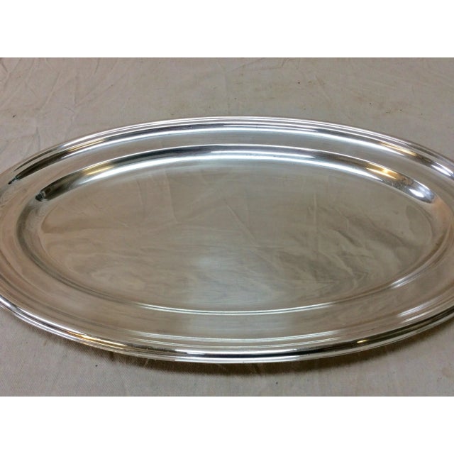 Metal Early 20th Century French Hotel Silver Silverplate Serving Platter For Sale - Image 7 of 10