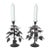 Vintage Brutalist Hollywood Regency Metal Leaf Candlesticks - A Pair For Sale