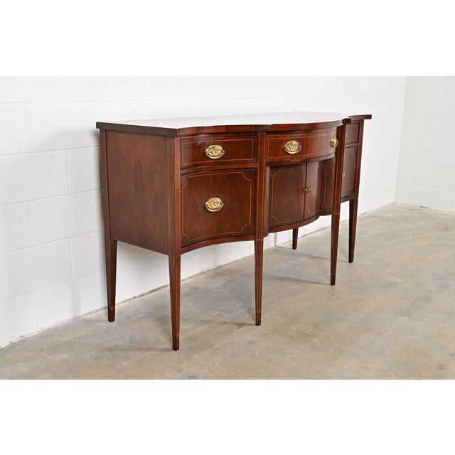 Baker Furniture Company Baker Furniture Federal Inlaid Mahogany Sideboard Credenza For Sale - Image 4 of 16