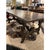 Wood Antique Italian Fratino Trestle Table With Carved Base and Iron Stretcher For Sale - Image 7 of 11