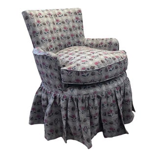 Vintage Upholstered Slipper Chair For Sale