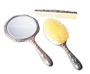 1940s Art Deco Sterling Silver Vanity Set