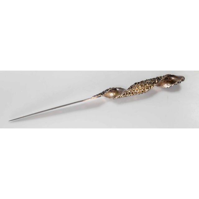 Mid-Century Modern 1970's Modernist Brutalist Sterling Silver Letter Opener by Stuart Devlin London For Sale - Image 3 of 12