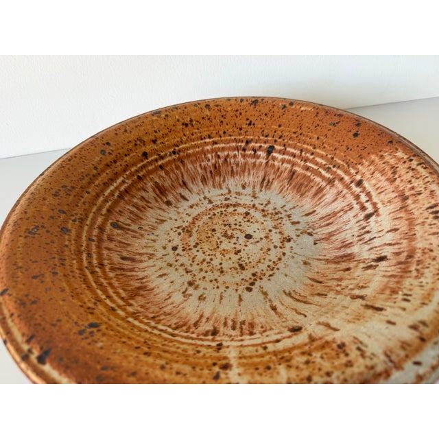 1980s 1980s Thomas Reece Organic Speckled Studio Pottery Sculptural Plate For Sale - Image 5 of 12