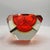 Ashtray or Catch-all in Murano Glass by Flavio Poli for Seguso. Two Stunning Submerged colors Red and Golden Yellow....