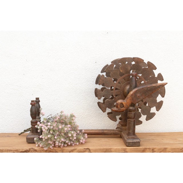 Original Wooden Spinning Wheel For Sale - Image 9 of 9