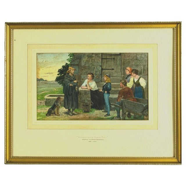 Thomas Charles Barfield, Villagers and a Pilgrim Monk, 1892, Watercolour For Sale - Image 12 of 12