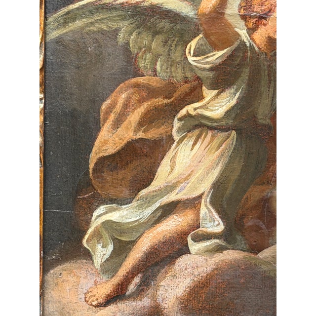 Italian School Artist, Annunciation, 17th-18th Century, Oil on Canvas, Framed For Sale - Image 6 of 9