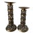 Vintage Brass and Beveled Bubbled Glass Candle Holders From India - Set of 2 For Sale