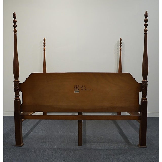 High End Vintage Solid Mahogany Traditional Style King Size Four Poster Rice Bed 623-174 For Sale In Kansas City - Image 6 of 9