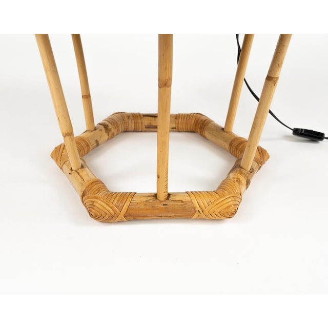 Midcentury Modern Table Lamp in Rattan and Bamboo, 1970s For Sale - Image 14 of 15