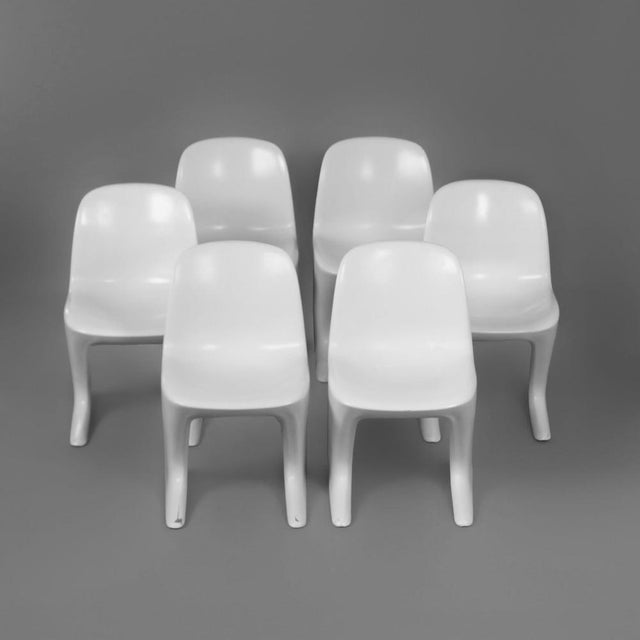 White Kangaroo Chairs by Ernst Moeckl for Horn, 1960s, Set of 6 For Sale - Image 3 of 11