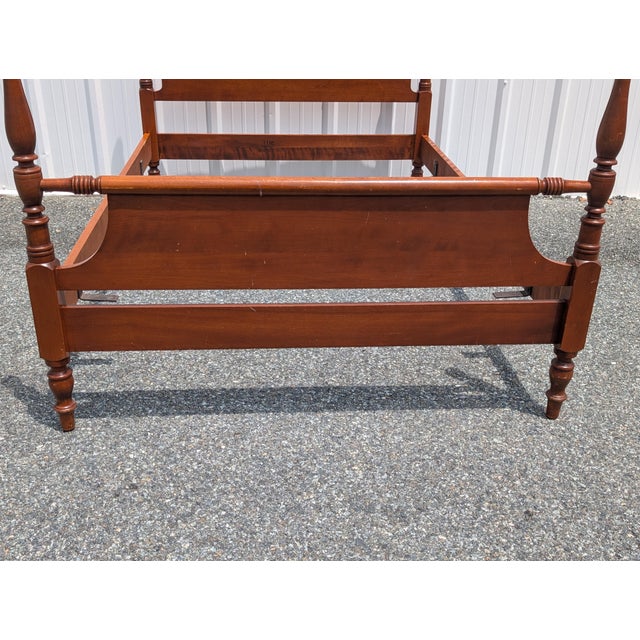 Vintage Whitney Traditional Solid Cherry Four Half Poster Full Size Bed Frame. For Sale - Image 12 of 12