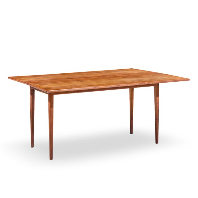 Jens Risom Mid Century Walnut Flip Top Console Dining Table For Sale In Chicago - Image 6 of 10