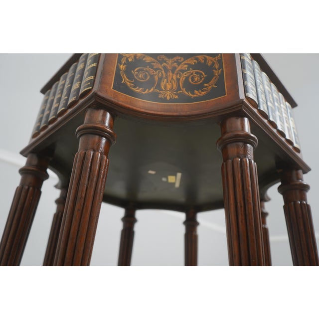 Maitland Smith Leather Top Mahogany Occasional Faux Book Table For Sale - Image 16 of 18