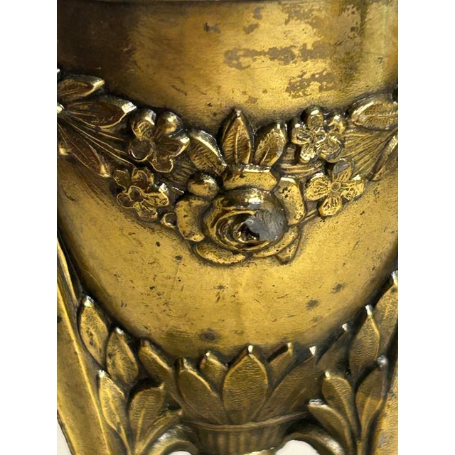 Antique 1920’s Urn Style Incense Burner Base Bronze and Brass Art Nouveau Depose France Victorian For Sale - Image 11 of 12