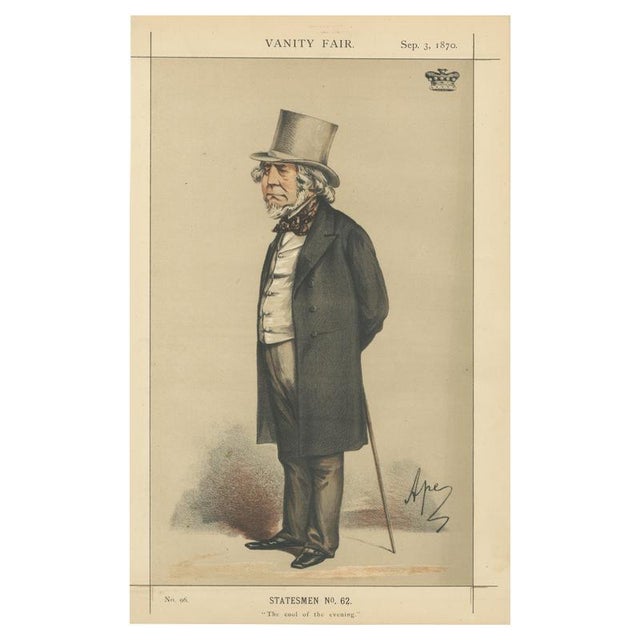 Vanity Fair, Statesman, 1870, Chromolithograph on Paper For Sale - Image 9 of 9
