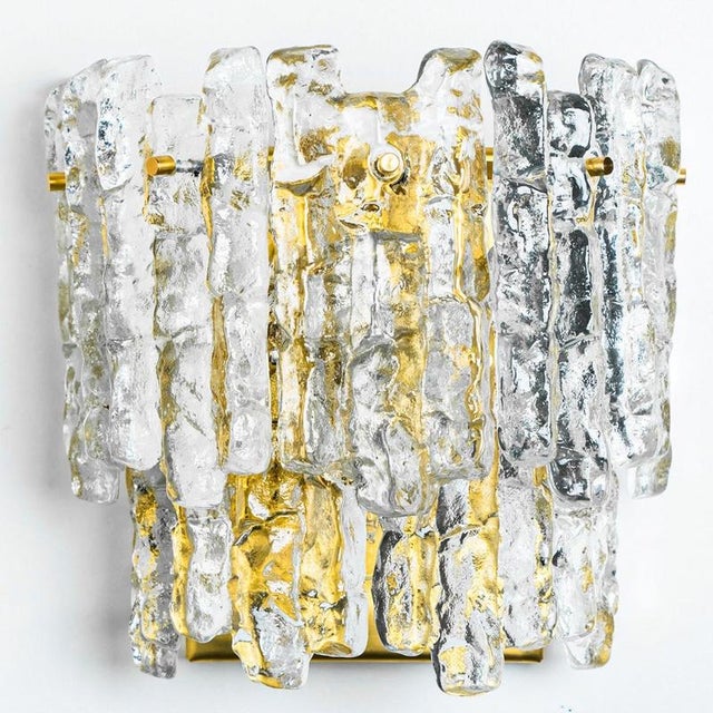 Textured Ice Glass Wall Light attributed to J. T. Kalmar for Kalmar, 1970s For Sale - Image 13 of 18