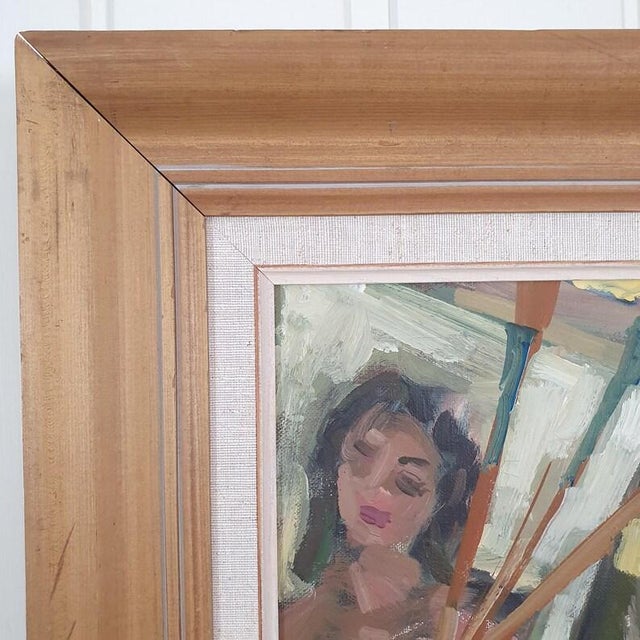 1950s Mid-Century Swedish Modernist Artist Studio Still Life Oil Painting by Uno Hubert Karlsson For Sale - Image 6 of 18