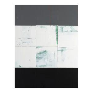 Contemporary Abstract Acrylic on Paper Mounted on Wood Panel Painting "Strike" by Matthew Langley