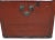 Red 31" Inch Long Antique Red Leather Accent Trunk Table For Sale - Image 9 of 12