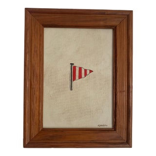Contemporary Maritime Flag Painting on Canvas, Framed For Sale