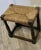 Gold Woven Rush Seated Oak Joint Stool For Sale - Image 8 of 9