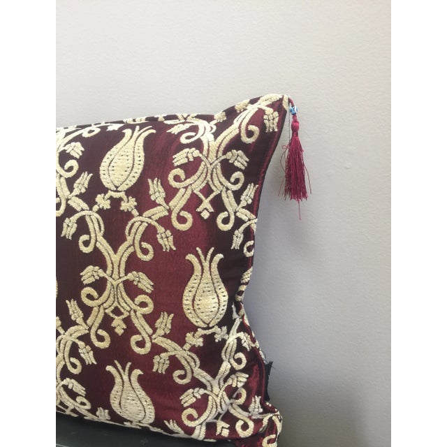 Authentic Kilim Pattered Burgundy 17"x 17" Pillow Cover Chairish