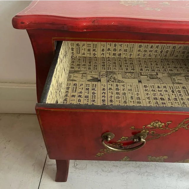 Red Japanned Chest of Drawers, 1970s For Sale - Image 8 of 12