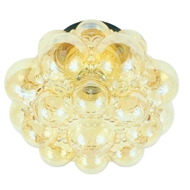 Mid-Century Amber Bubble Glass Flush Mounts by Helena Tynell for Limburg, Germany, 1970s For Sale