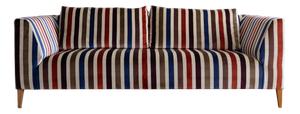 Modern European Velvet Sofa with Striped Upholstery, 2000s