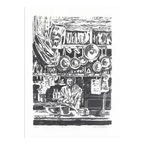 Sheila McGowan Restaurant Kitchen Interior Serigraph
