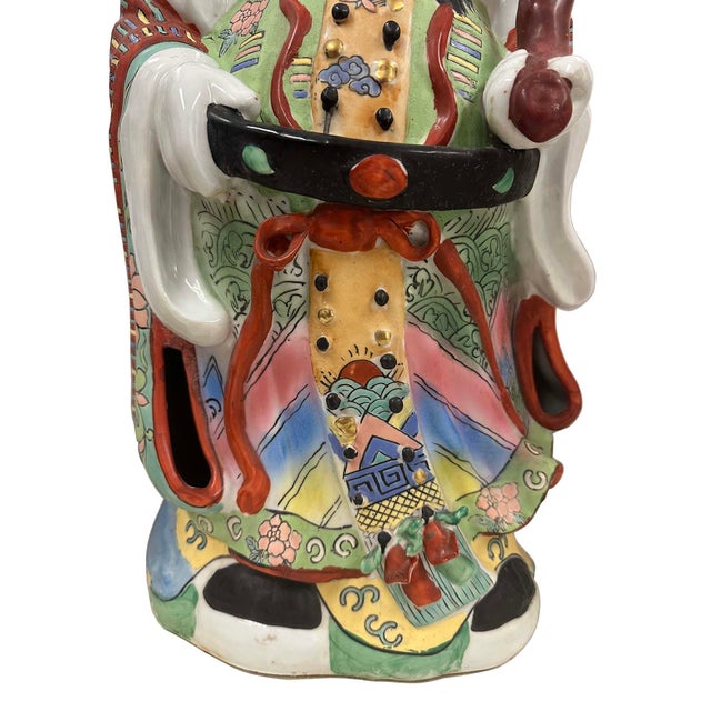 Huge Set of 3 Vintage Chinese Fu Lu Shou Feng Shui Trio Gods Figurines Statues For Sale - Image 9 of 16