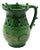 Large Hungarian Green Glazed Folk Art Ceramic Pitcher, 1920s For Sale