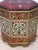 Wood Vintage Middle Eastern Meenakari Hammered Tin Footstool Ottoman For Sale - Image 7 of 11