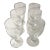 Vintage Clear Etched Glass Wine / Water Goblets S/6 For Sale