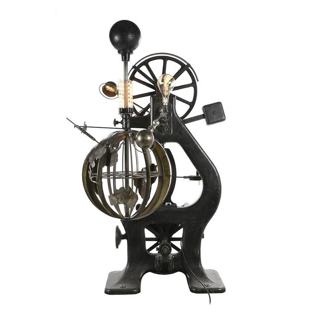 Large Map-World Sculpture, Steel Cast Iron For Sale - Image 10 of 10