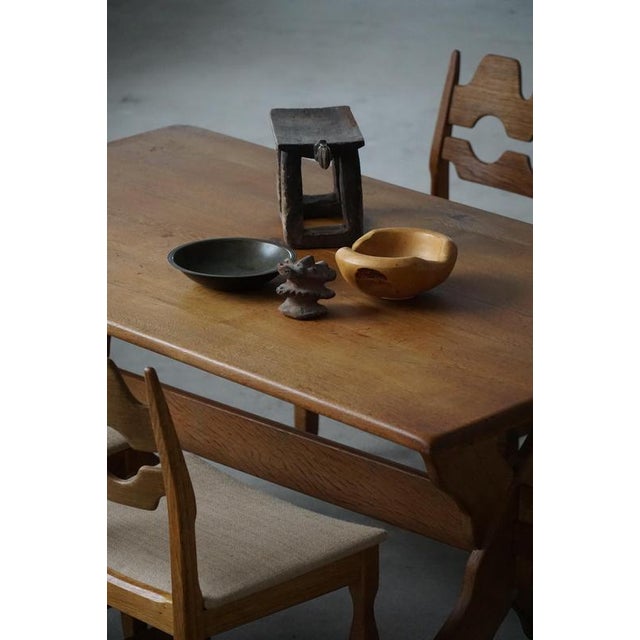 Mid-20th Century Oak Dining Table with Cross-Base, 1950s For Sale - Image 6 of 15