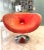 1990s Vintage Red Tulip Chrome Base Swivel Lounge Chair For Sale - Image 13 of 13