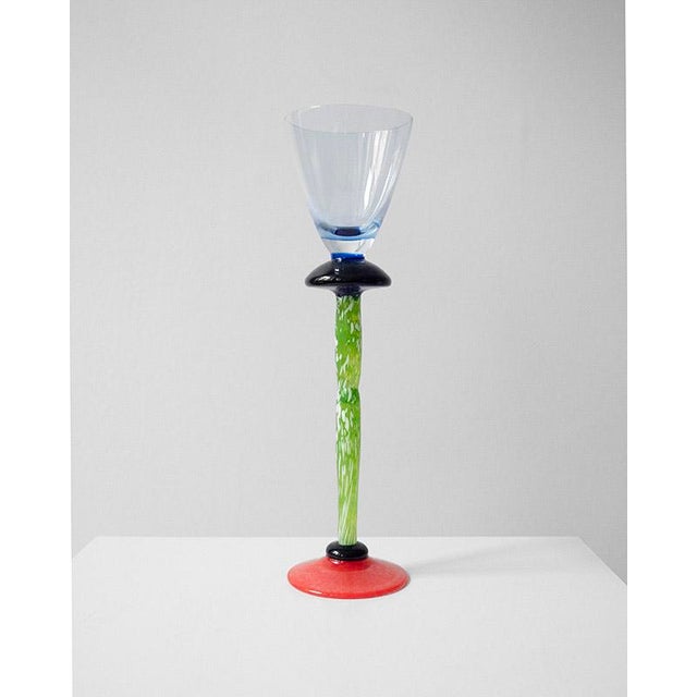 1990s Limited Edition Murano Glass Goblets by Mimmo Rotella for Bisazza, 1997, Set of 6 For Sale - Image 5 of 11