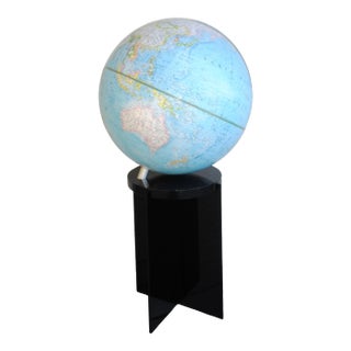 1980s World Globe With Lucite Stand For Sale