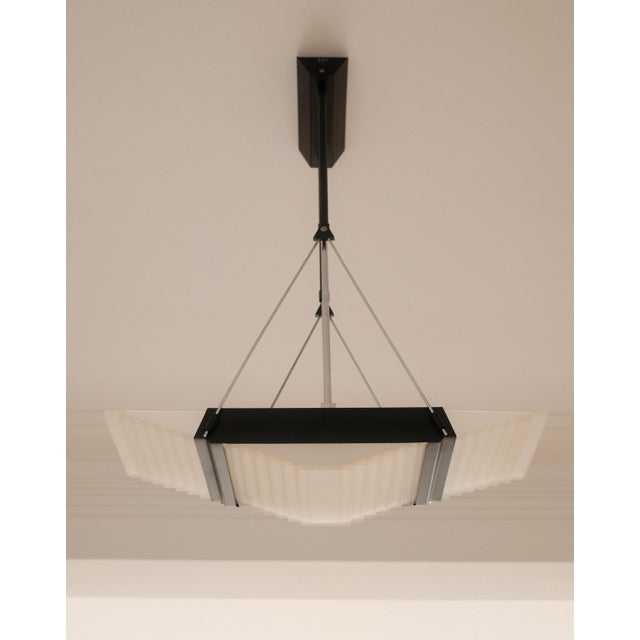 Italian Geometric Suspension Lamp with Murano Glass, 1960s For Sale - Image 6 of 6