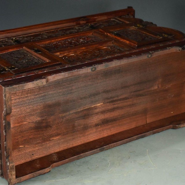 1970s Huanghuali Rosewood Carved Dragon Phoenix Altar Table For Sale - Image 4 of 10