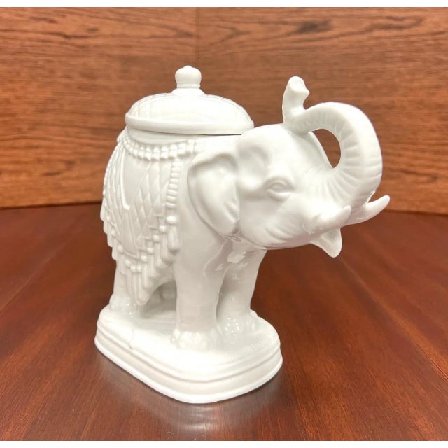 Andrea by Sadek White Porcelain Elephant Candy Dish For Sale - Image 9 of 9