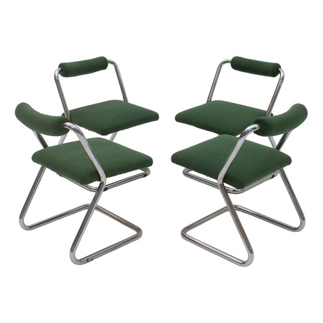 Space Age Chrome Chairs, 1970s, Set of 4 For Sale