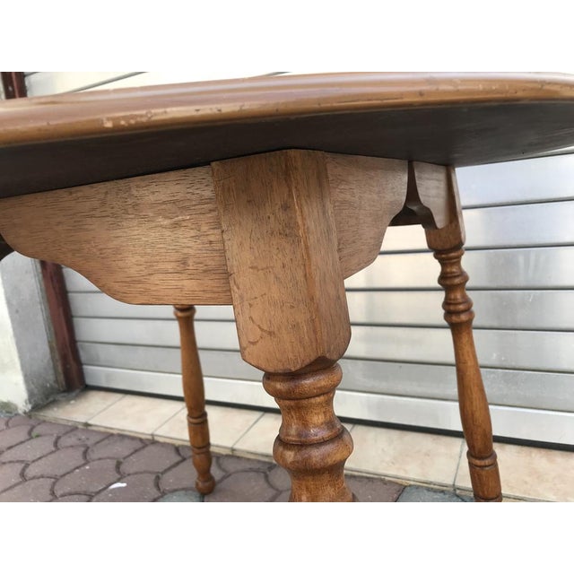 Round table made in malaysia Stamp on the underside of the table top. The table is in good condition. Scratches and spots...