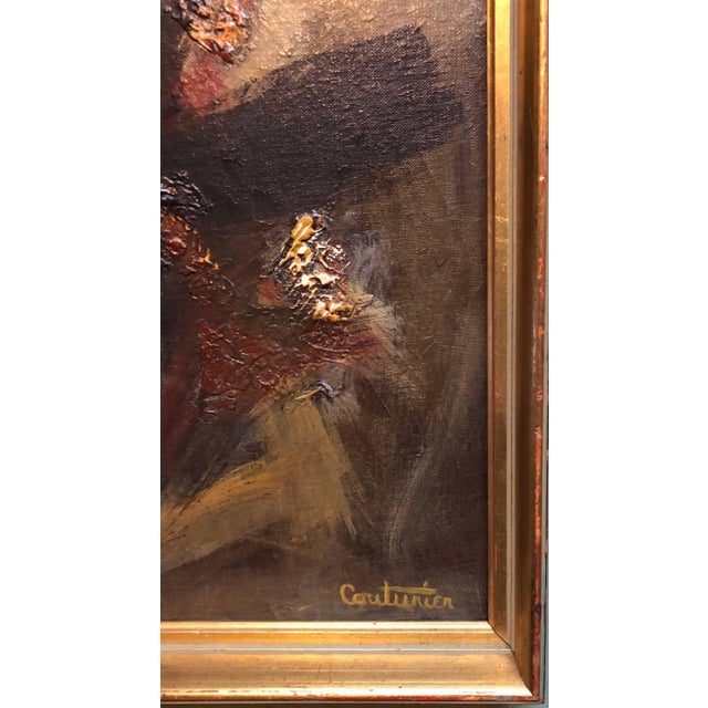 Abstract Expressionism Rene Couturier, French Gestural Abstract Expressionist Textured Oil Painting, c.1970 For Sale - Image 3 of 7