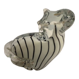 Vintage Murano Hand Blown Glass Zebra For Sale