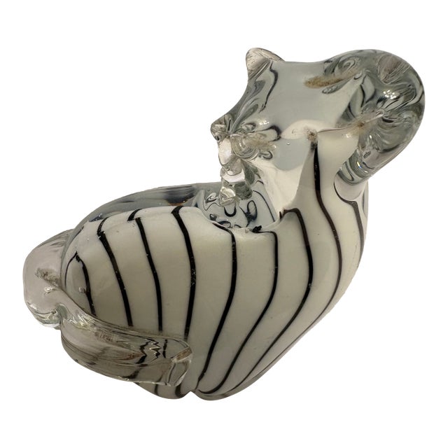 Vintage Murano Hand Blown Glass Zebra For Sale